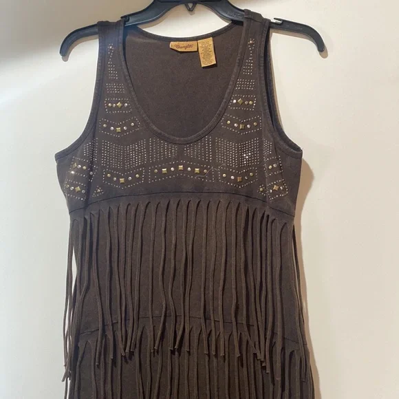 Wrangler cowgirl inspired dress with fringe size Medium - Picture 3 of 4